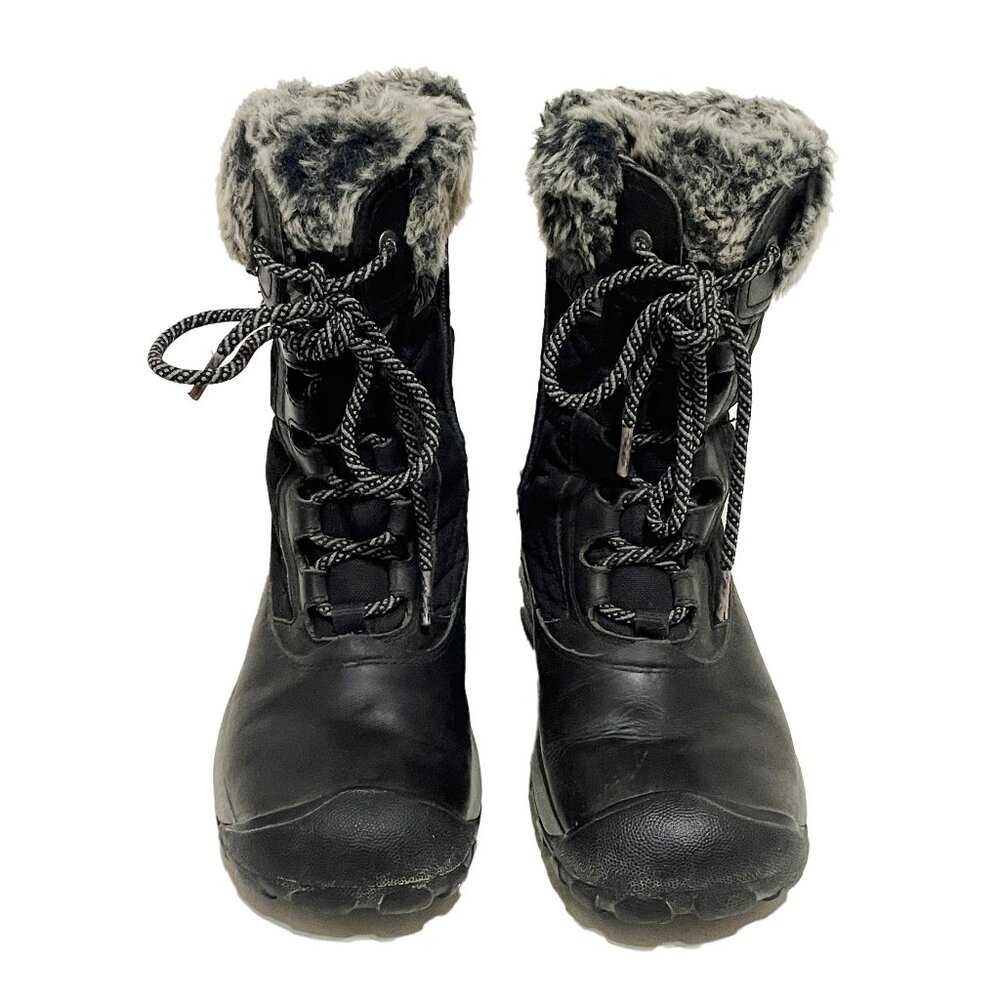 KEEN Hoodoo III Boots 6 Black Leather Waterproof Winter Fur Lace Up Insulated - Picture 8 of 15